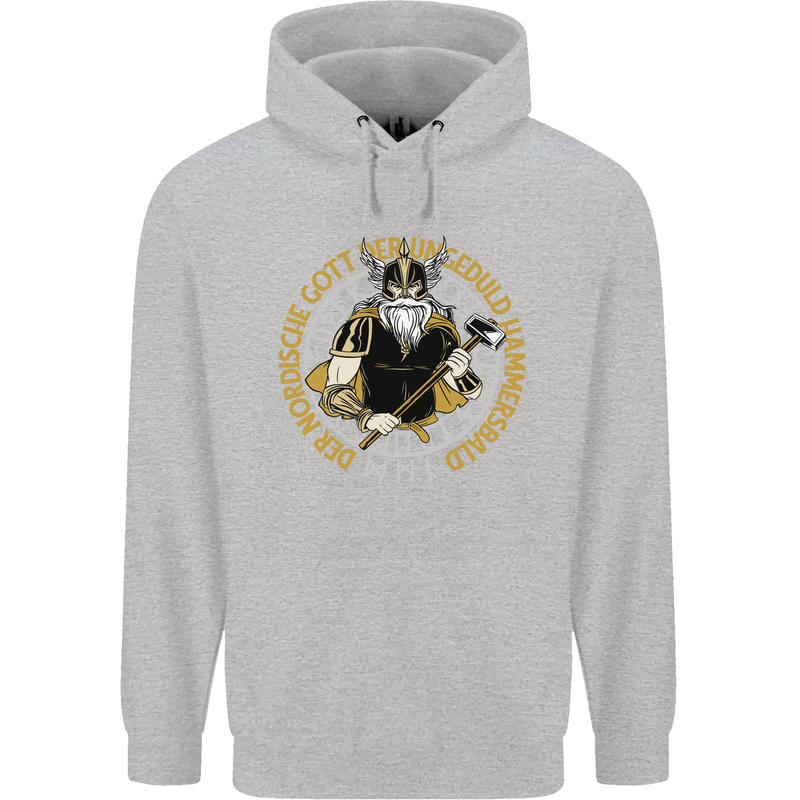A Viking Man Mens 80% Cotton Hoodie Sports Grey