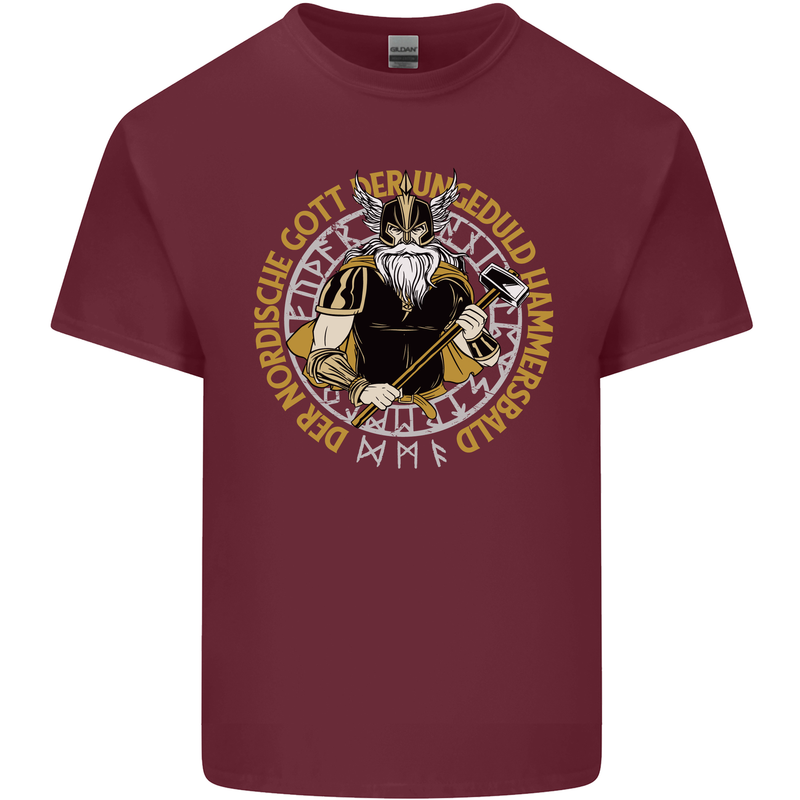 A Viking Man Mens Cotton T-Shirt Tee Top Maroon