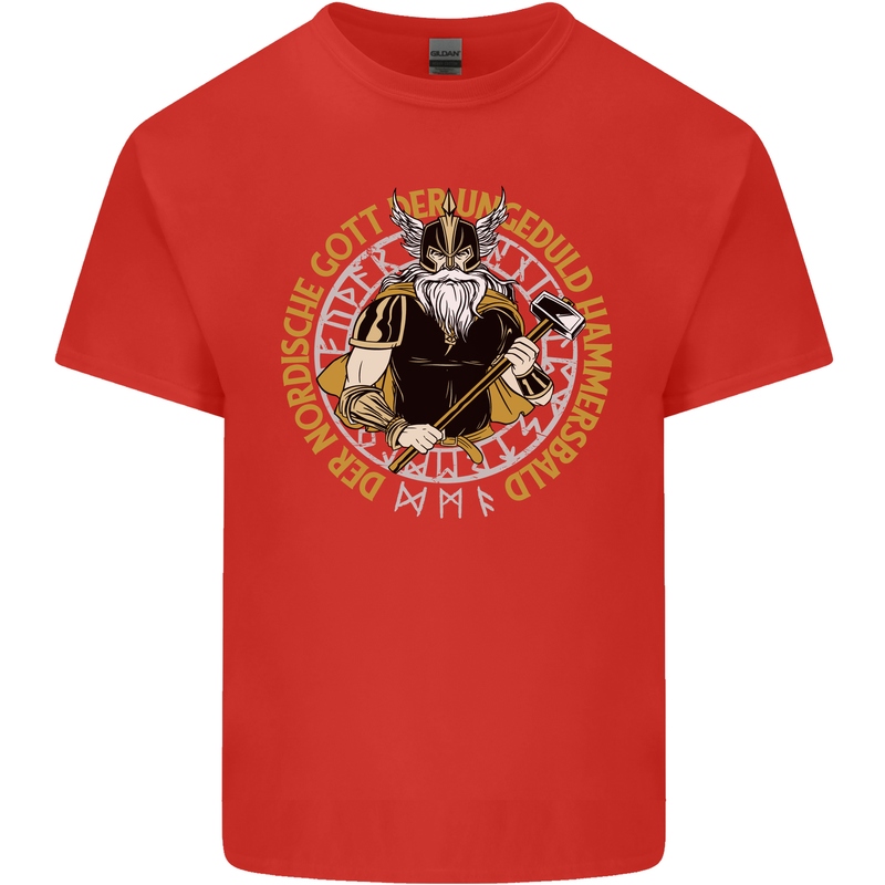 A Viking Man Mens Cotton T-Shirt Tee Top Red