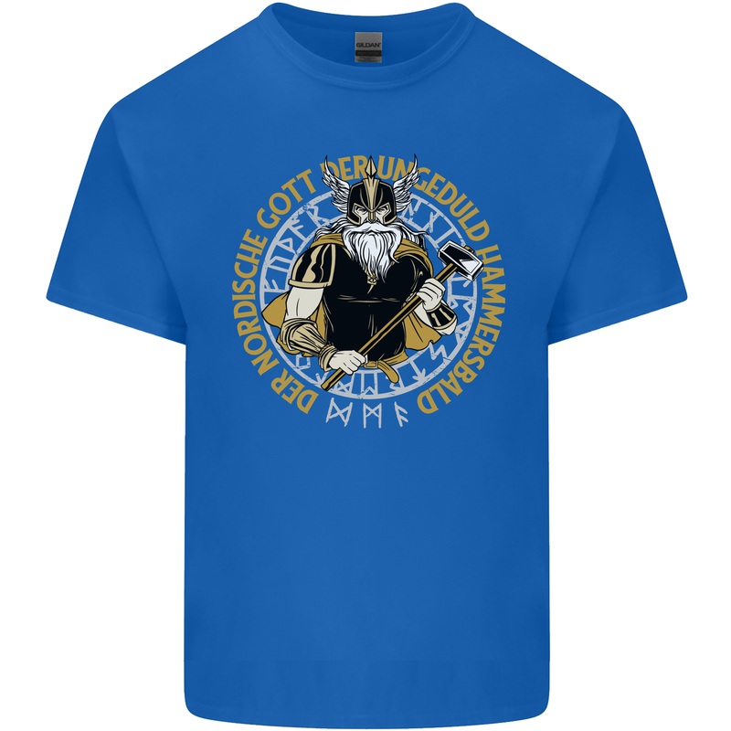 A Viking Man Mens Cotton T-Shirt Tee Top Royal Blue