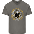 A Viking Man Mens V-Neck Cotton T-Shirt Charcoal