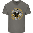 A Viking Man Mens V-Neck Cotton T-Shirt Charcoal