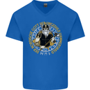 A Viking Man Mens V-Neck Cotton T-Shirt Royal Blue