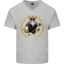 A Viking Man Mens V-Neck Cotton T-Shirt Sports Grey