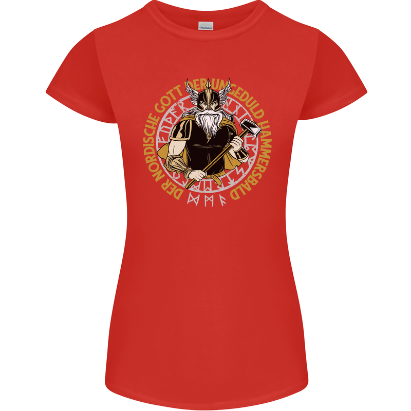 A Viking Man Womens Petite Cut T-Shirt Red