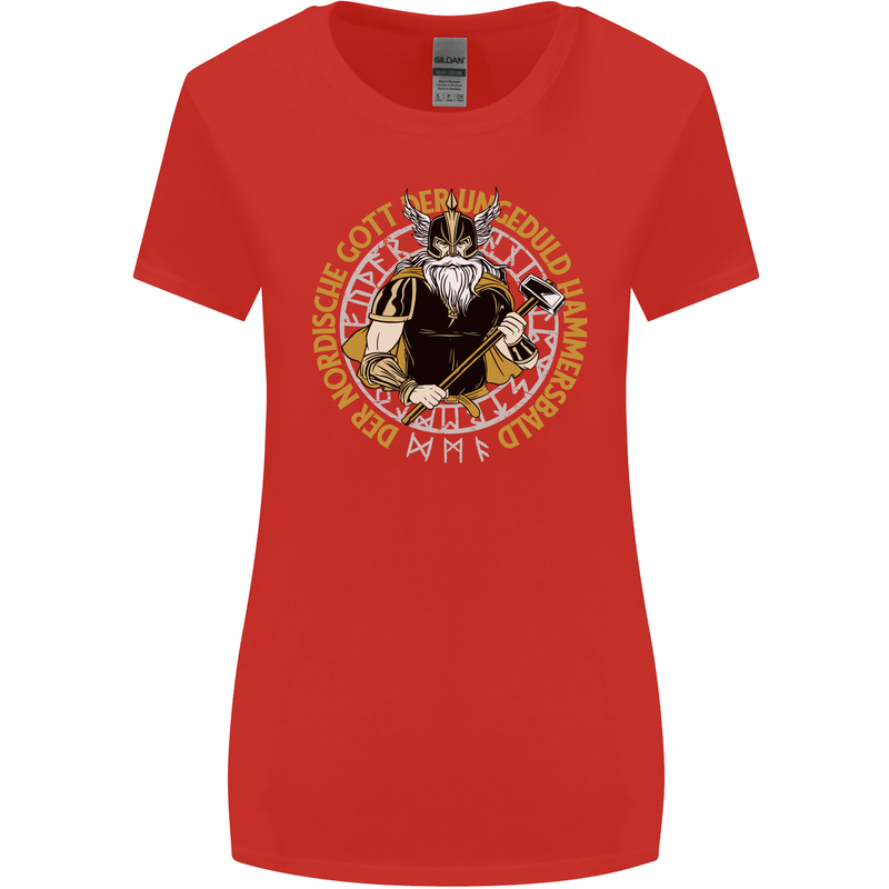 A Viking Man Womens Wider Cut T-Shirt Red