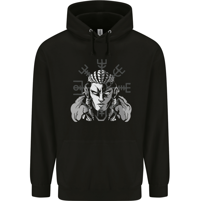 A Viking Shield Maiden Childrens Kids Hoodie Black