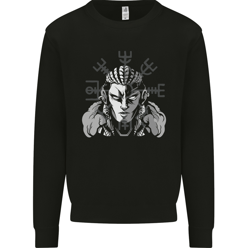 A Viking Shield Maiden Kids Sweatshirt Jumper Black
