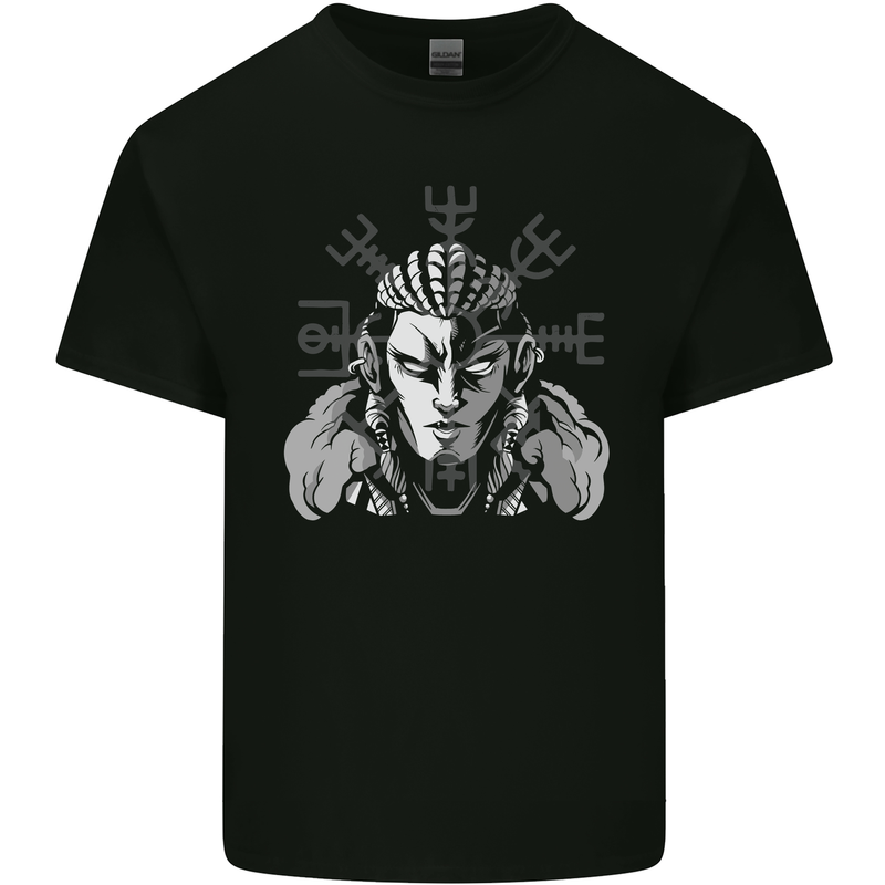 A Viking Shield Maiden Mens Cotton T-Shirt Tee Top Black