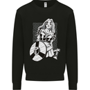 A Viking Shield Maiden Warrior Kids Sweatshirt Jumper Black