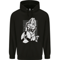 A Viking Shield Maiden Warrior Mens 80% Cotton Hoodie Black