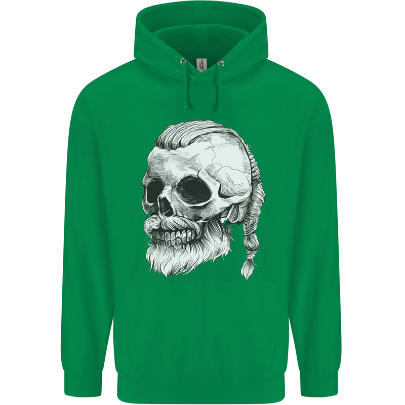 A Viking Skull Childrens Kids Hoodie Irish Green