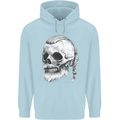 A Viking Skull Childrens Kids Hoodie Light Blue