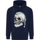A Viking Skull Childrens Kids Hoodie Navy Blue