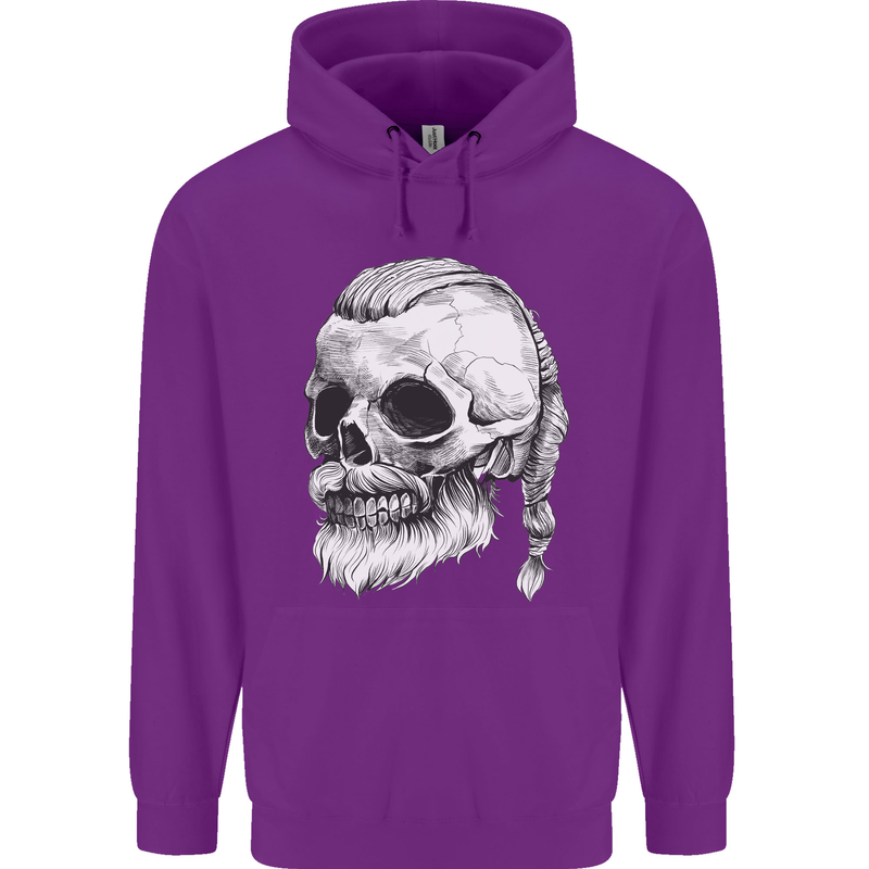 A Viking Skull Childrens Kids Hoodie Purple