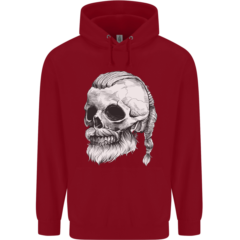 A Viking Skull Childrens Kids Hoodie Red