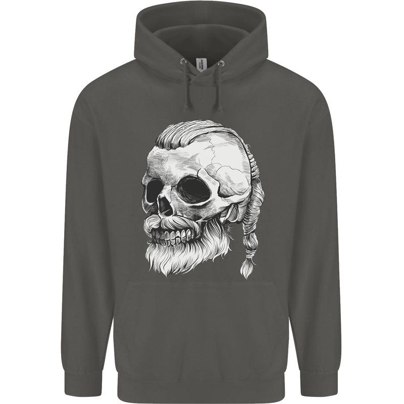 A Viking Skull Childrens Kids Hoodie Storm Grey