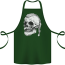 A Viking Skull Cotton Apron 100% Organic Forest Green