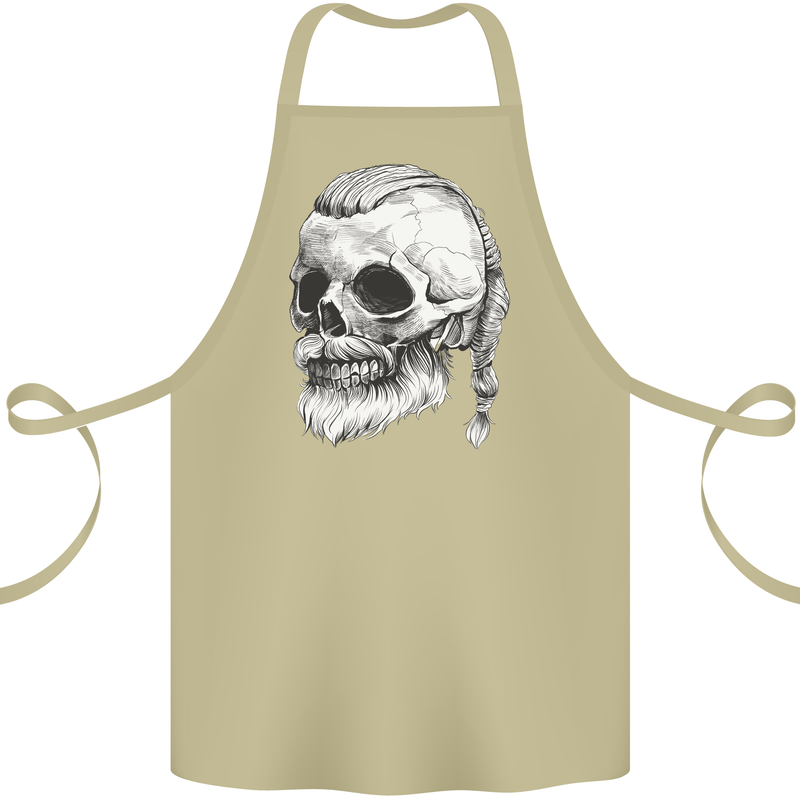 A Viking Skull Cotton Apron 100% Organic Khaki