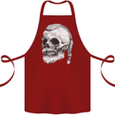 A Viking Skull Cotton Apron 100% Organic Maroon