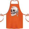 A Viking Skull Cotton Apron 100% Organic Orange