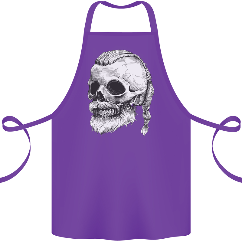 A Viking Skull Cotton Apron 100% Organic Purple