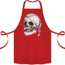 A Viking Skull Cotton Apron 100% Organic Red