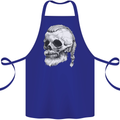 A Viking Skull Cotton Apron 100% Organic Royal Blue