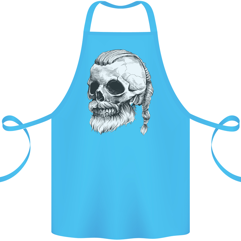 A Viking Skull Cotton Apron 100% Organic Turquoise