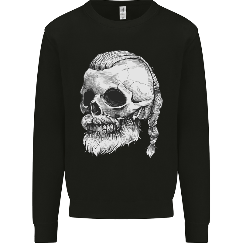 A Viking Skull Kids Sweatshirt Jumper Black