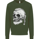 A Viking Skull Kids Sweatshirt Jumper Forest Green