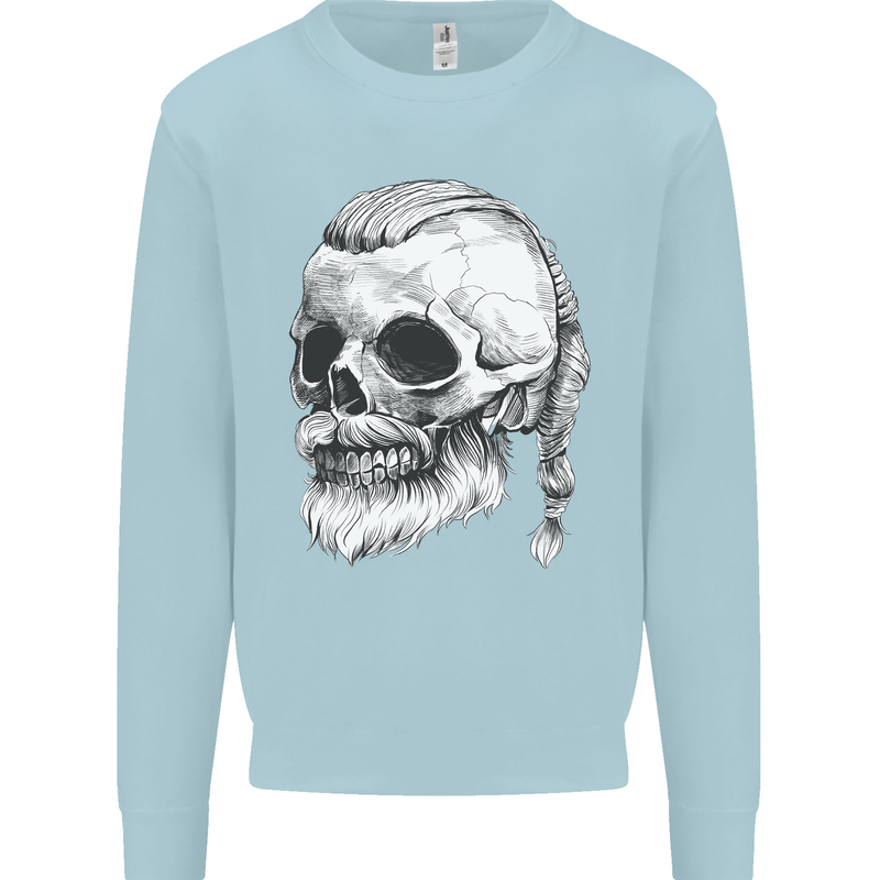 A Viking Skull Kids Sweatshirt Jumper Light Blue