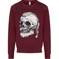 A Viking Skull Kids Sweatshirt Jumper Maroon