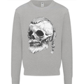 A Viking Skull Kids Sweatshirt Jumper Sports Grey