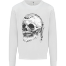 A Viking Skull Kids Sweatshirt Jumper White