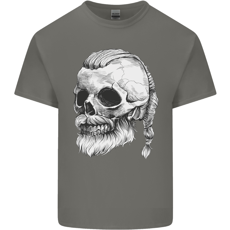 A Viking Skull Kids T-Shirt Childrens Charcoal