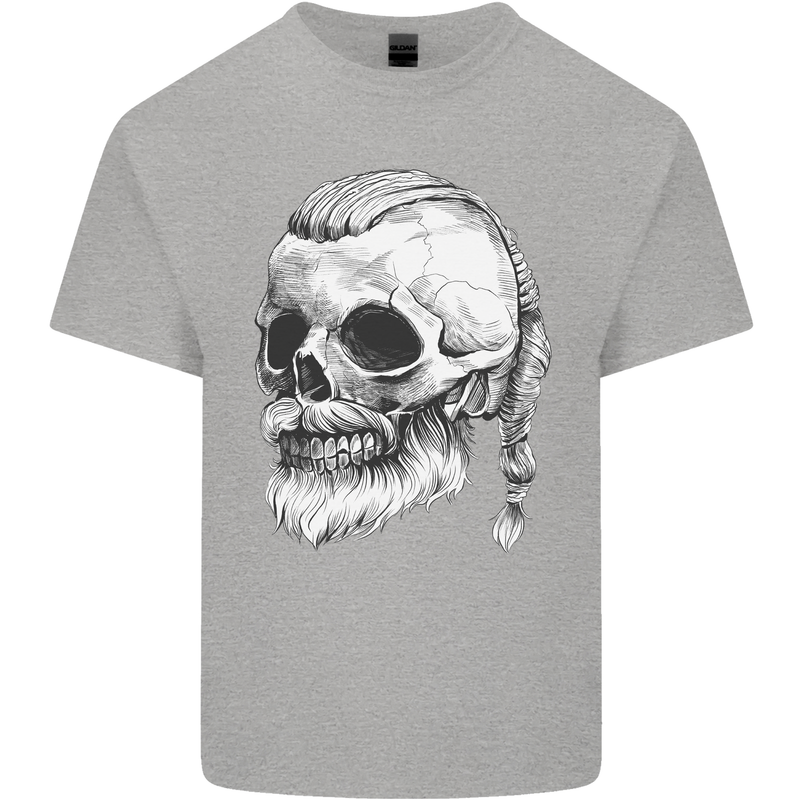 A Viking Skull Kids T-Shirt Childrens Sports Grey