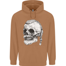 A Viking Skull Mens 80% Cotton Hoodie Caramel Latte