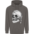 A Viking Skull Mens 80% Cotton Hoodie Charcoal