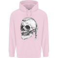 A Viking Skull Mens 80% Cotton Hoodie Light Pink