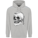 A Viking Skull Mens 80% Cotton Hoodie Sports Grey