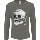 A Viking Skull Mens Long Sleeve T-Shirt Charcoal
