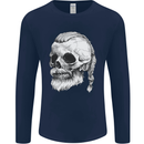 A Viking Skull Mens Long Sleeve T-Shirt Navy Blue