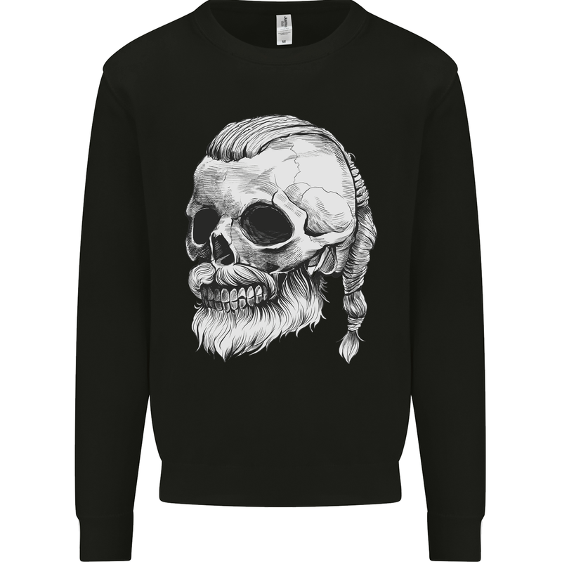A Viking Skull Mens Sweatshirt Jumper Black