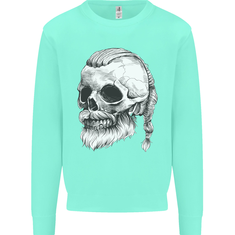A Viking Skull Mens Sweatshirt Jumper Peppermint