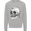 A Viking Skull Mens Sweatshirt Jumper Sports Grey