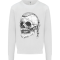 A Viking Skull Mens Sweatshirt Jumper White