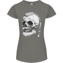 A Viking Skull Womens Petite Cut T-Shirt Charcoal
