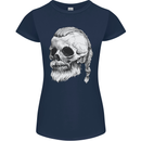 A Viking Skull Womens Petite Cut T-Shirt Navy Blue
