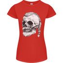 A Viking Skull Womens Petite Cut T-Shirt Red